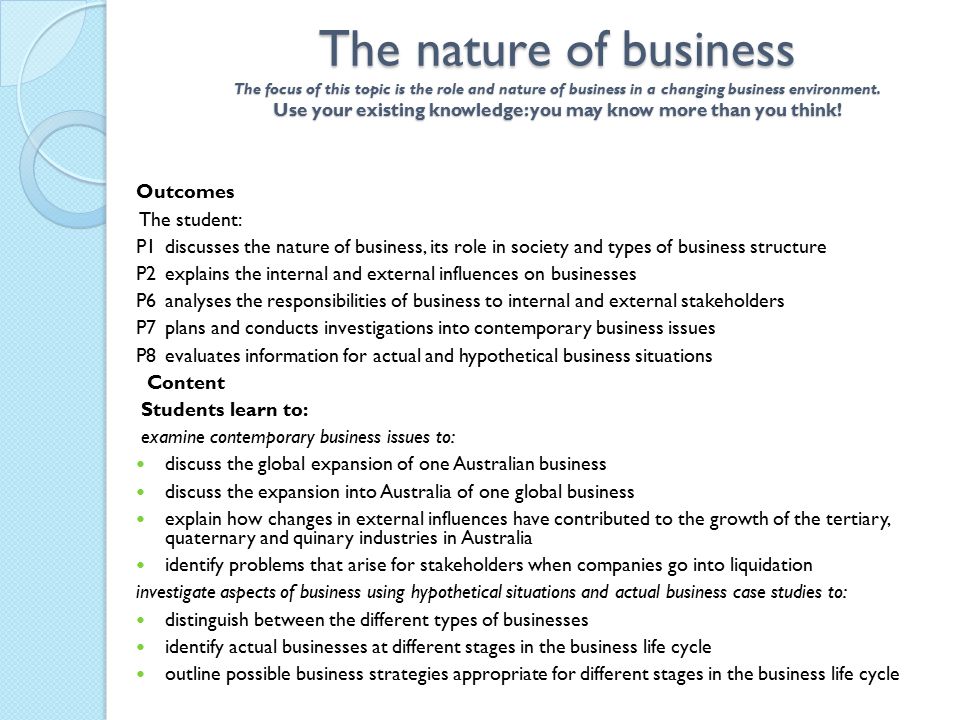 Nature, Components and Scope of Business